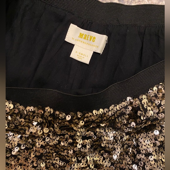 Maeve for Anthropologie Orleans gold sequinned midi skirt, XS - Picture 6 of 6